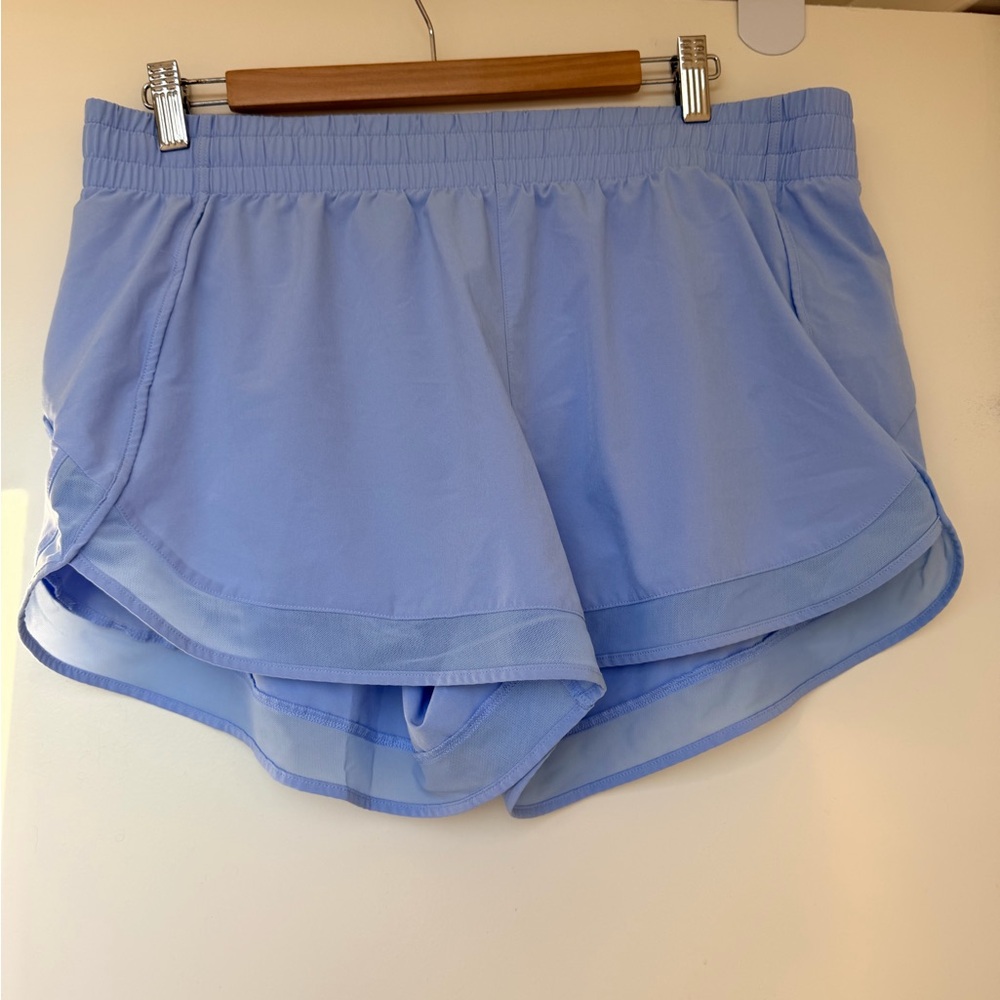 Athleta mesh racer run 4” Sky Blue Women's Athletic Shorts